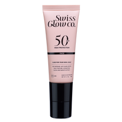 Swiss Glow SPF50 Tagescreme parfumfrei, Anwendung im Gesicht